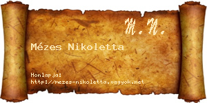 Mézes Nikoletta névjegykártya