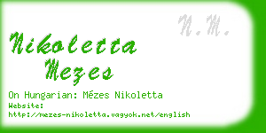 nikoletta mezes business card